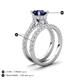 3 - Kalina 2.47 ctw Blue Sapphire (7.00 mm) Accented Lab Grown Diamonds Bridal Set Ring  