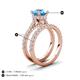 3 - Kalina 2.07 ctw Blue Topaz (7.00 mm) Accented Lab Grown Diamonds Bridal Set Ring  