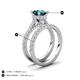 3 - Kalina 2.07 ctw London Blue Topaz (7.00 mm) Accented Lab Grown Diamonds Bridal Set Ring  