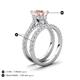 3 - Kalina 2.02 ctw Morganite (7.00 mm) Accented Lab Grown Diamonds Bridal Set Ring  