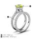 3 - Kalina 2.21 ctw Peridot (7.00 mm) Accented Lab Grown Diamonds Bridal Set Ring  