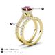 3 - Kalina 2.17 ctw Rhodolite Garnet (7.00 mm) Accented Lab Grown Diamonds Bridal Set Ring  