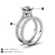 3 - Kalina 2.00 ctw Smoky Quartz (7.00 mm) Accented Lab Grown Diamonds Bridal Set Ring  