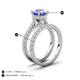 3 - Kalina 2.00 ctw Tanzanite (7.00 mm) Accented Lab Grown Diamonds Bridal Set Ring  