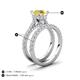 3 - Kalina 2.67 ctw Created Yellow Sapphire (7.00 mm) Accented Lab Grown Diamonds Bridal Set Ring  