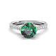 1 - Kalina 1.95 ctw Created Alexandrite (7.00 mm) Accented Lab Grown Diamonds Halo Engagement Ring 