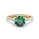 1 - Kalina 1.95 ctw Created Alexandrite (7.00 mm) Accented Lab Grown Diamonds Halo Engagement Ring 