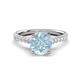 1 - Kalina 1.75 ctw Aquamarine (7.00 mm) Accented Lab Grown Diamonds Halo Engagement Ring 