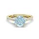 1 - Kalina 1.75 ctw Aquamarine (7.00 mm) Accented Lab Grown Diamonds Halo Engagement Ring 