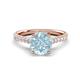 1 - Kalina 1.75 ctw Aquamarine (7.00 mm) Accented Lab Grown Diamonds Halo Engagement Ring 