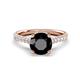 1 - Kalina 2.60 ctw Black Diamond (7.00 mm) Accented Lab Grown Diamonds Halo Engagement Ring 