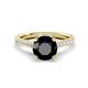 1 - Kalina 2.60 ctw Black Diamond (7.00 mm) Accented Lab Grown Diamonds Halo Engagement Ring 