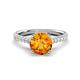 1 - Kalina 1.75 ctw Citrine (7.00 mm) Accented Lab Grown Diamonds Halo Engagement Ring 