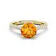 1 - Kalina 1.75 ctw Citrine (7.00 mm) Accented Lab Grown Diamonds Halo Engagement Ring 