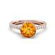 1 - Kalina 1.75 ctw Citrine (7.00 mm) Accented Lab Grown Diamonds Halo Engagement Ring 