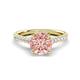 1 - Kalina 1.80 ctw Morganite (7.00 mm) Accented Lab Grown Diamonds Halo Engagement Ring 