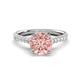 1 - Kalina 1.80 ctw Morganite (7.00 mm) Accented Lab Grown Diamonds Halo Engagement Ring 