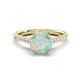 1 - Kalina 1.50 ctw Opal (7.00 mm) Accented Lab Grown Diamonds Halo Engagement Ring 