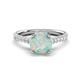 1 - Kalina 1.50 ctw Opal (7.00 mm) Accented Lab Grown Diamonds Halo Engagement Ring 