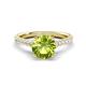 1 - Kalina 2.00 ctw Peridot (7.00 mm) Accented Lab Grown Diamonds Halo Engagement Ring 