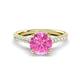 1 - Kalina 2.45 ctw Created Pink Sapphire (7.00 mm) Accented Lab Grown Diamonds Halo Engagement Ring 