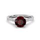 1 - Kalina 1.95 ctw Red Garnet (7.00 mm) Accented Lab Grown Diamonds Halo Engagement Ring 