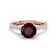 1 - Kalina 1.95 ctw Red Garnet (7.00 mm) Accented Lab Grown Diamonds Halo Engagement Ring 