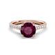 1 - Kalina 1.95 ctw Rhodolite Garnet (7.00 mm) Accented Lab Grown Diamonds Halo Engagement Ring 