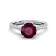 1 - Kalina 1.95 ctw Rhodolite Garnet (7.00 mm) Accented Lab Grown Diamonds Halo Engagement Ring 