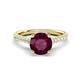 1 - Kalina 1.95 ctw Rhodolite Garnet (7.00 mm) Accented Lab Grown Diamonds Halo Engagement Ring 