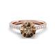 1 - Kalina 1.79 ctw Smoky Quartz (7.00 mm) Accented Lab Grown Diamonds Halo Engagement Ring 