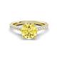 1 - Kalina 2.45 ctw Created Yellow Sapphire (7.00 mm) Accented Lab Grown Diamonds Halo Engagement Ring 