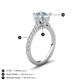 3 - Kalina 1.75 ctw Aquamarine (7.00 mm) Accented Lab Grown Diamonds Halo Engagement Ring 