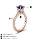 3 - Kalina 2.25 ctw Blue Sapphire (7.00 mm) Accented Lab Grown Diamonds Halo Engagement Ring 