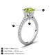 3 - Kalina 2.00 ctw Peridot (7.00 mm) Accented Lab Grown Diamonds Halo Engagement Ring 