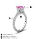 3 - Kalina 2.45 ctw Created Pink Sapphire (7.00 mm) Accented Lab Grown Diamonds Halo Engagement Ring 