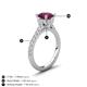 3 - Kalina 1.95 ctw Rhodolite Garnet (7.00 mm) Accented Lab Grown Diamonds Halo Engagement Ring 