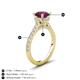 3 - Kalina 1.95 ctw Rhodolite Garnet (7.00 mm) Accented Lab Grown Diamonds Halo Engagement Ring 