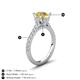 3 - Kalina 2.45 ctw Created Yellow Sapphire (7.00 mm) Accented Lab Grown Diamonds Halo Engagement Ring 