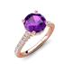 4 - Kalina 1.75 ctw Amethyst (7.00 mm) Accented Lab Grown Diamonds Halo Engagement Ring 