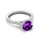 5 - Kalina 1.75 ctw Amethyst (7.00 mm) Accented Lab Grown Diamonds Halo Engagement Ring 