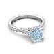 5 - Kalina 1.75 ctw Aquamarine (7.00 mm) Accented Lab Grown Diamonds Halo Engagement Ring 