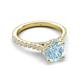 5 - Kalina 1.75 ctw Aquamarine (7.00 mm) Accented Lab Grown Diamonds Halo Engagement Ring 