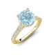 4 - Kalina 1.75 ctw Aquamarine (7.00 mm) Accented Lab Grown Diamonds Halo Engagement Ring 