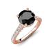 4 - Kalina 2.60 ctw Black Diamond (7.00 mm) Accented Lab Grown Diamonds Halo Engagement Ring 