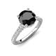 4 - Kalina 2.60 ctw Black Diamond (7.00 mm) Accented Lab Grown Diamonds Halo Engagement Ring 