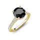 4 - Kalina 2.60 ctw Black Diamond (7.00 mm) Accented Lab Grown Diamonds Halo Engagement Ring 