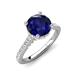 4 - Kalina 2.25 ctw Blue Sapphire (7.00 mm) Accented Lab Grown Diamonds Halo Engagement Ring 