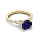 5 - Kalina 2.25 ctw Blue Sapphire (7.00 mm) Accented Lab Grown Diamonds Halo Engagement Ring 