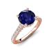 4 - Kalina 2.25 ctw Blue Sapphire (7.00 mm) Accented Lab Grown Diamonds Halo Engagement Ring 